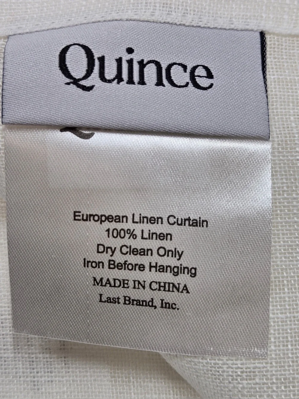 NWT QUINCE Set Of 4 48x84 European Linen Sheer Curtains White 0305